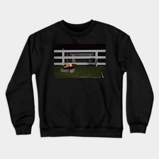 A night on the farm around the fire Crewneck Sweatshirt